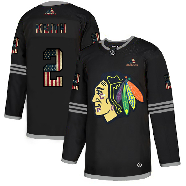 Chicago Blackhawks #2 Duncan Keith Adidas Men Black USA Flag Limited NHL Jersey->chicago blackhawks->NHL Jersey